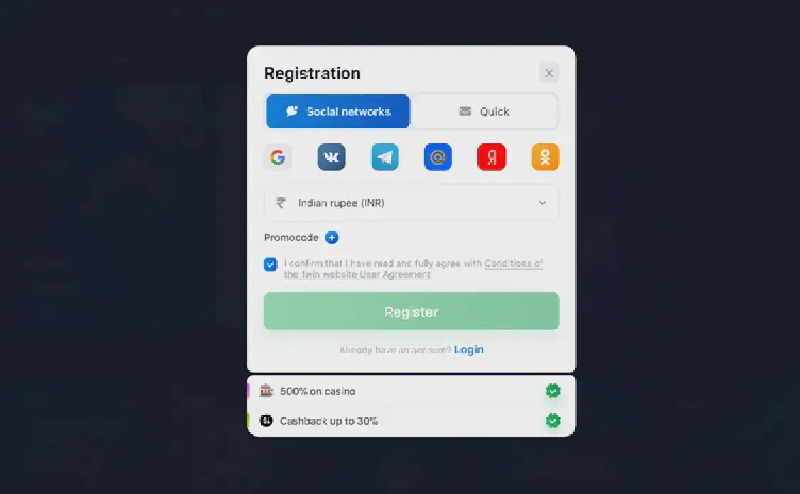 Register in Aviator